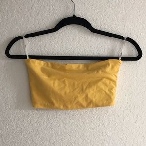 Yellow bandeau top